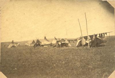 Indian camp, Dakota Territory, 1865.