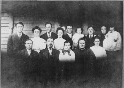 The Luskey family, early 1900s. William Luskey's son Thomas is in the front row, second from left.