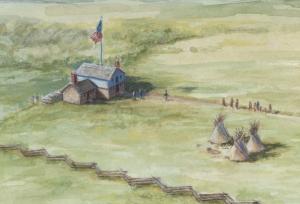Indian Agency Council House at Fort Snelling, 1835-37. By David Geister, 2012.