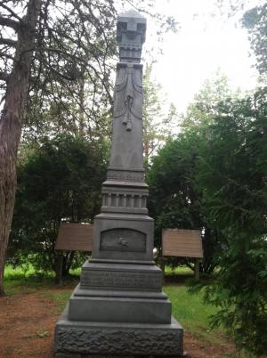 A state monument for the 13 victims stands at Lebanon Lutheran Cemetery located in New London, part of present day Peace Lutheran Church. Photo courtesy of Joan Paulson Wilcox.