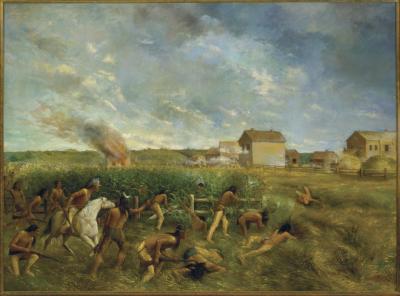 Attack on New Ulm, 1862, by Anton Gag, 1904