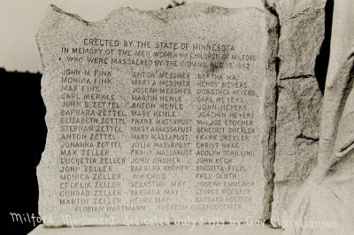 Detail, Milford Monument, Brown County, about 1930 