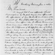 “The whole system is defective & must be revised  or, your red children, as they call themselves,  will continue to be wronged & outraged & the  just vengeance of  heaven continue  to be poured out &  visited upon this  nation for its abuses  & cruelty to the  I n d i a n .” — George E. H.  Day, report to  President Abraham  Lincoln, early 1862. Image of letter courtesy of the Library of Congress.